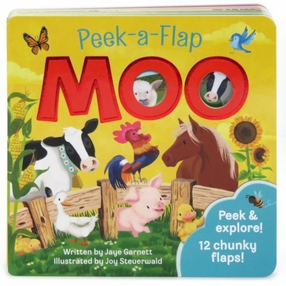 Moo Peek-a-Flap Children Board Book Jaye Garnett Farm Animals 9781680521245